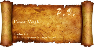Papp Vajk névjegykártya
